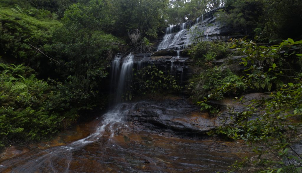 Image of Cataract Falls on the Lawson Waterfall circuit taken from front right