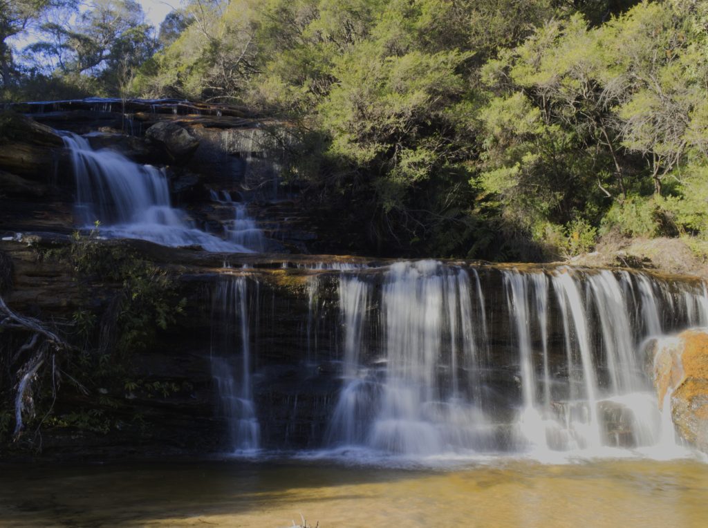 small falls above where Jamison Creek flows over info Wentworth Falls