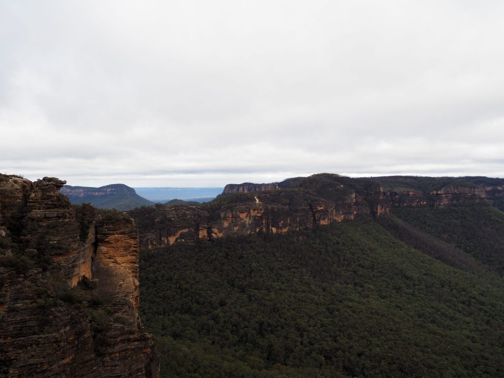 Rock formation known as Boars head and the Narrowneck Peninsula, Blue Mountains