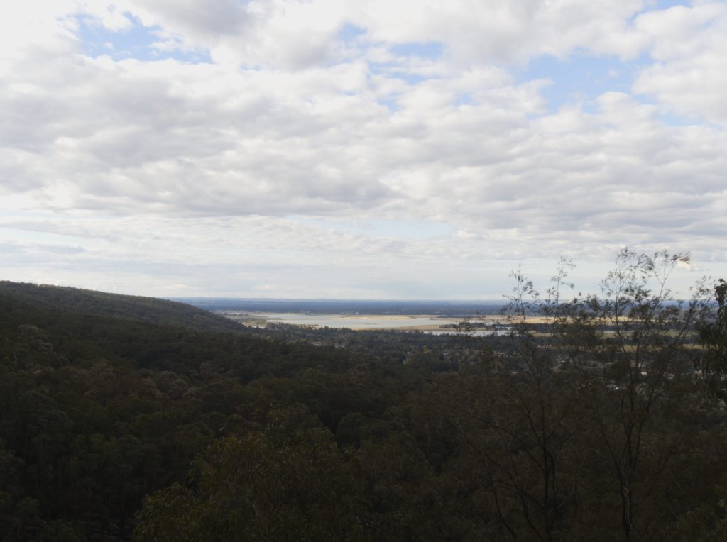 The view from Marges Lookout in Glenbrook looks northerly towards the Hawkesbury region